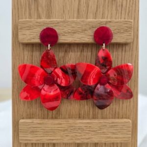 Pendientes Flor Roja