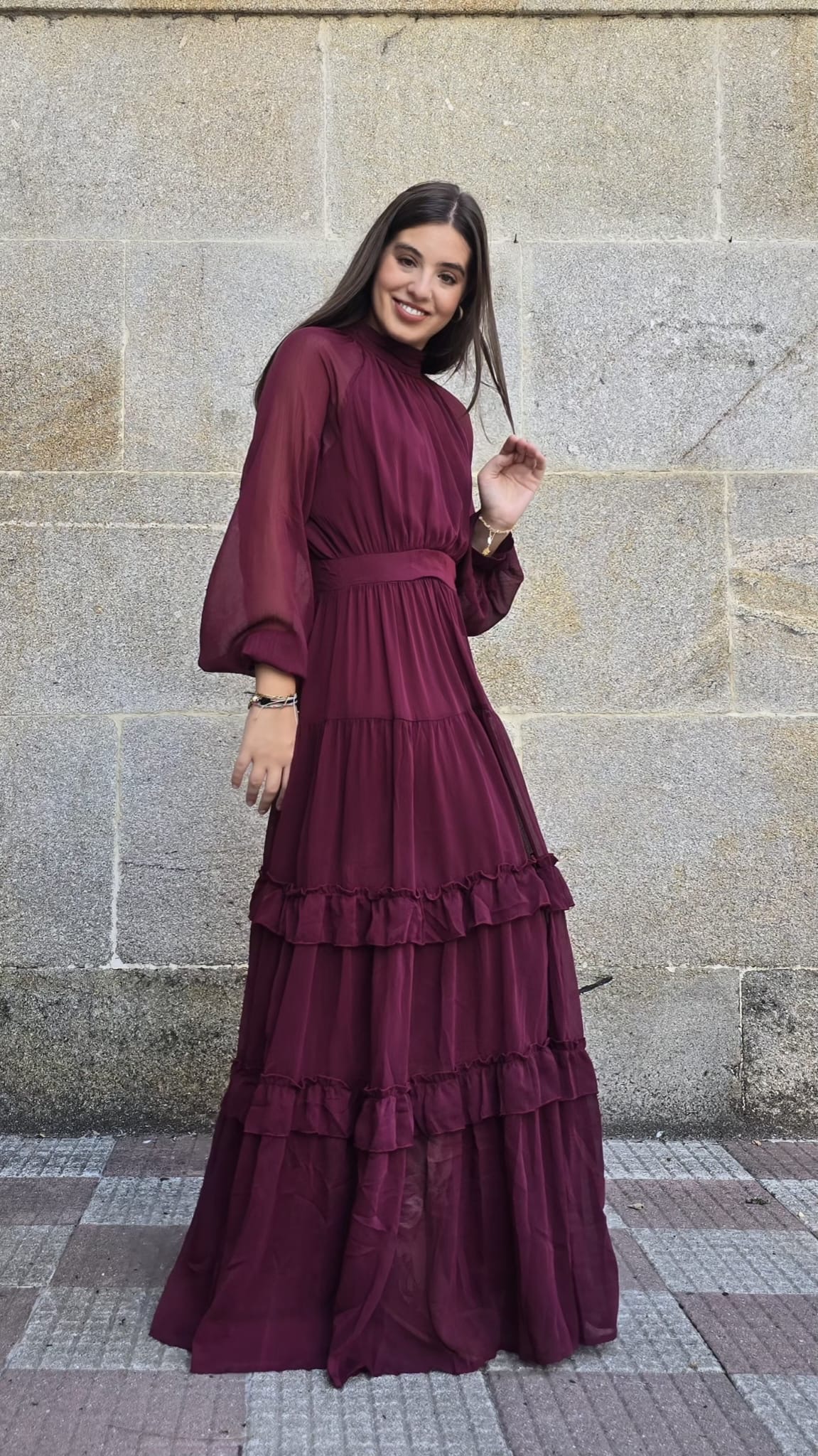 Vestido Milán Granate - Imagen 2