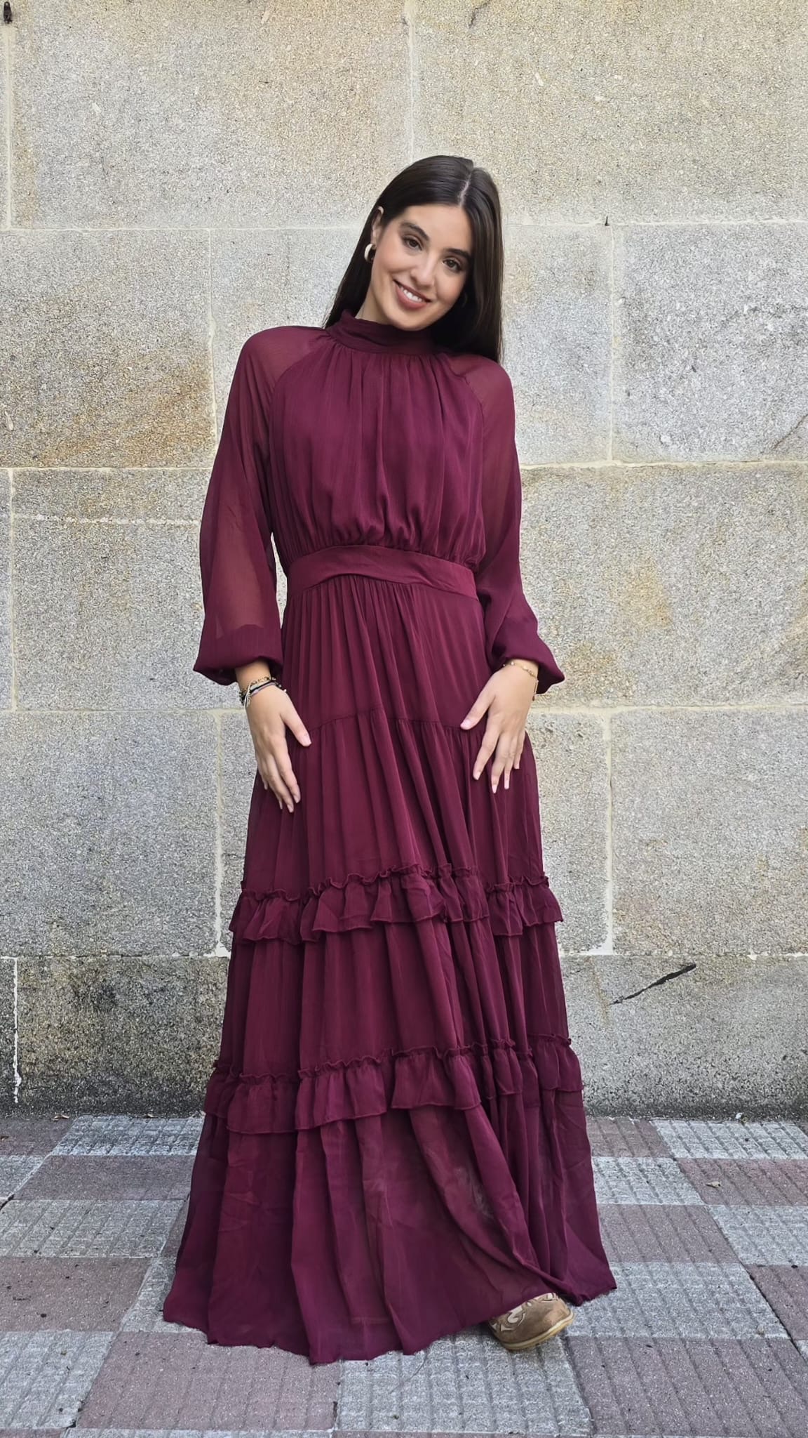 Vestido Milán Granate