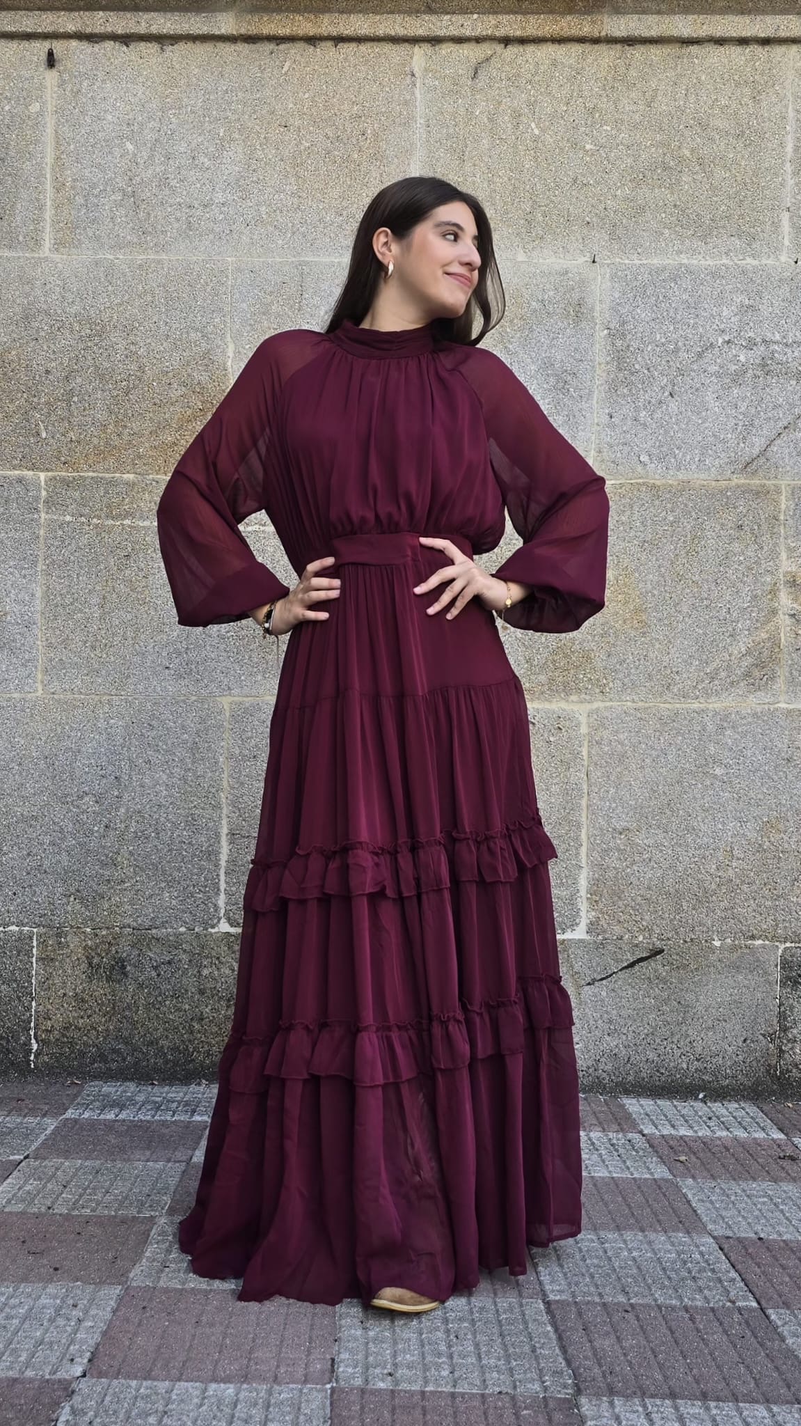 Vestido Milán Granate - Imagen 3
